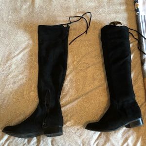 Black thigh high boots